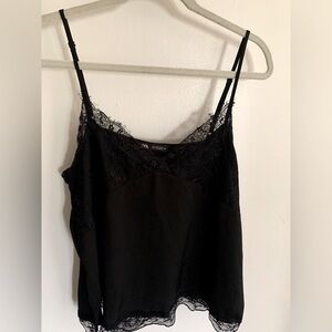 Zara Black Lace Trimmed Cami